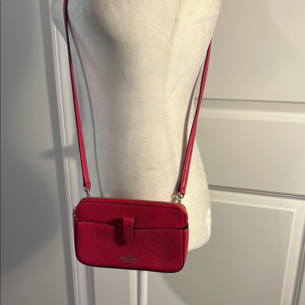 Kate Spade New York Vibrant Fuchsia Red Small Like New Crossbody Bag
